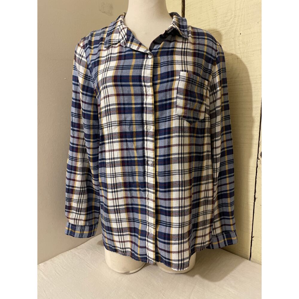 Wrangler Women's Size XL Long‎ Sleeve Plaid Button Up Shirt
